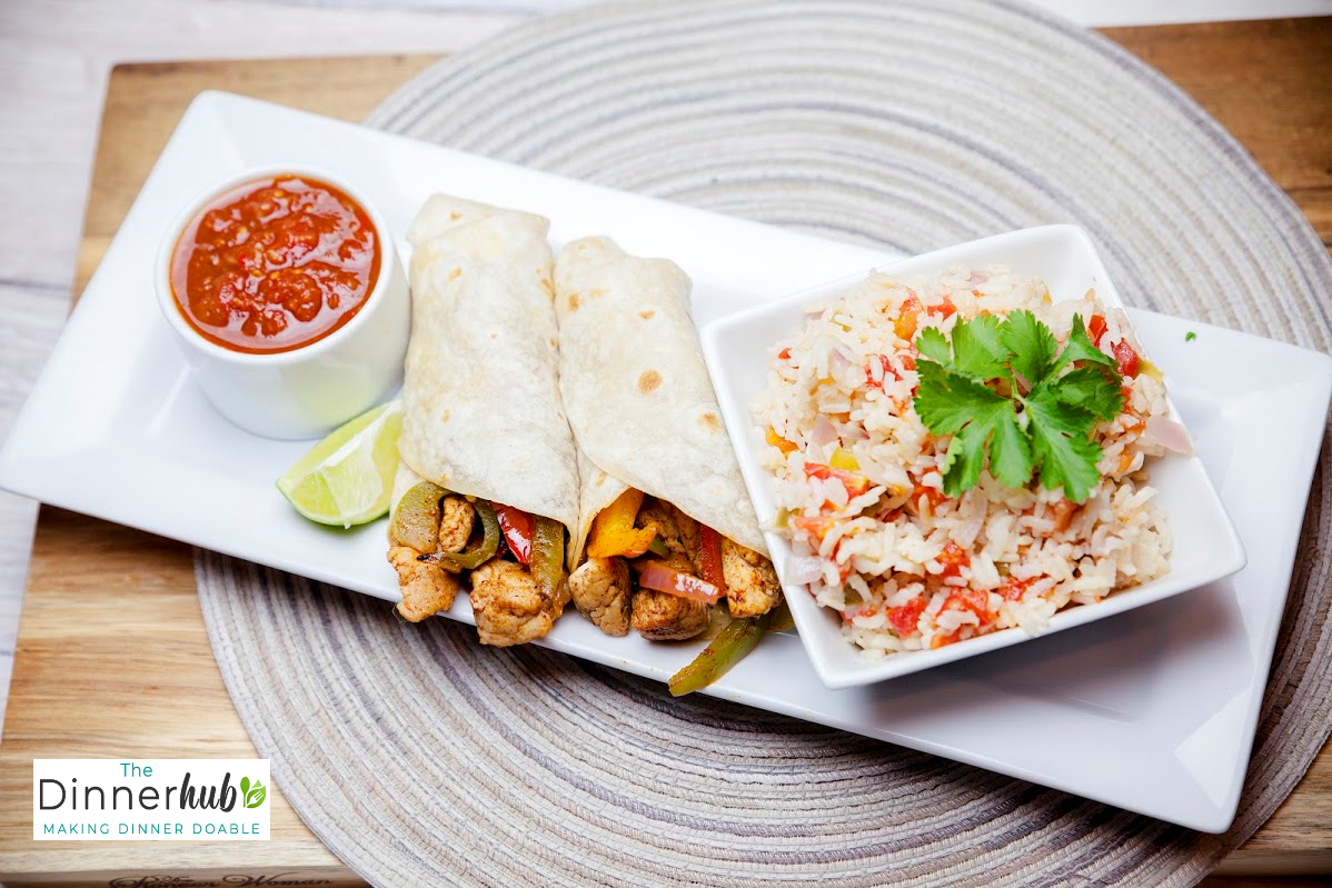 Pork Fajitas w/ Spicy Chipotle Adobo Sauce & Simple Spanish Rice